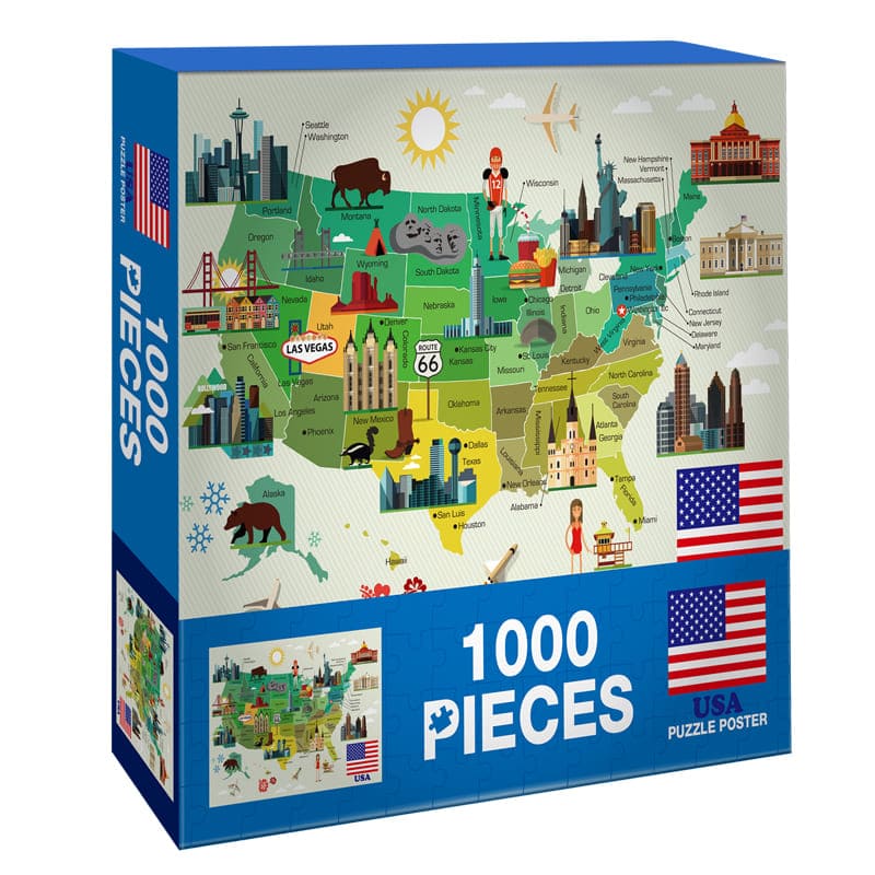 Puzzle By Number® - Map of the United States - Plus-Plus USA