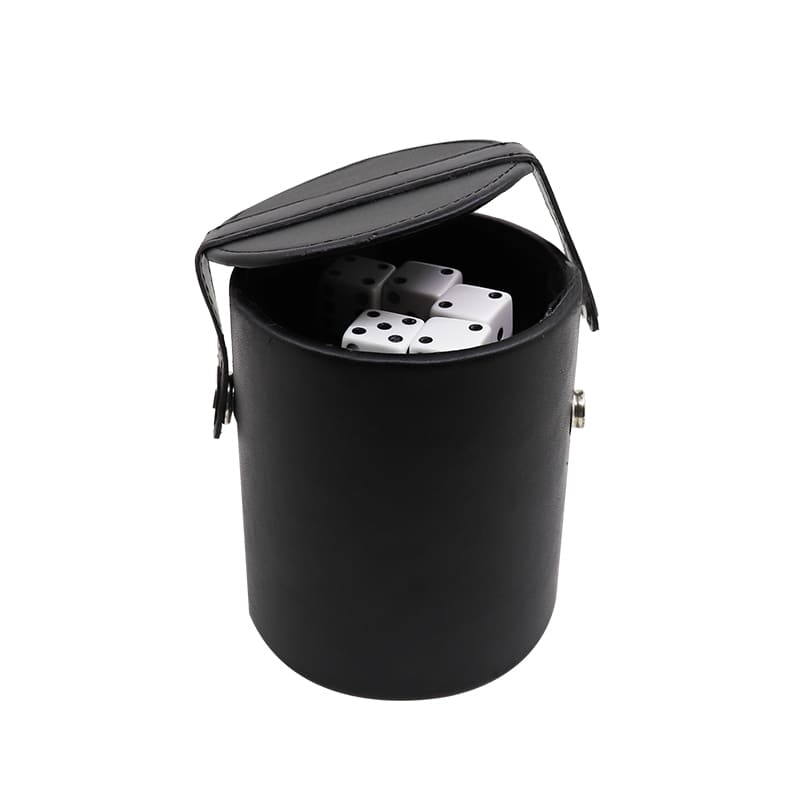 Leatherette Dice Cup with Storage Compartment
