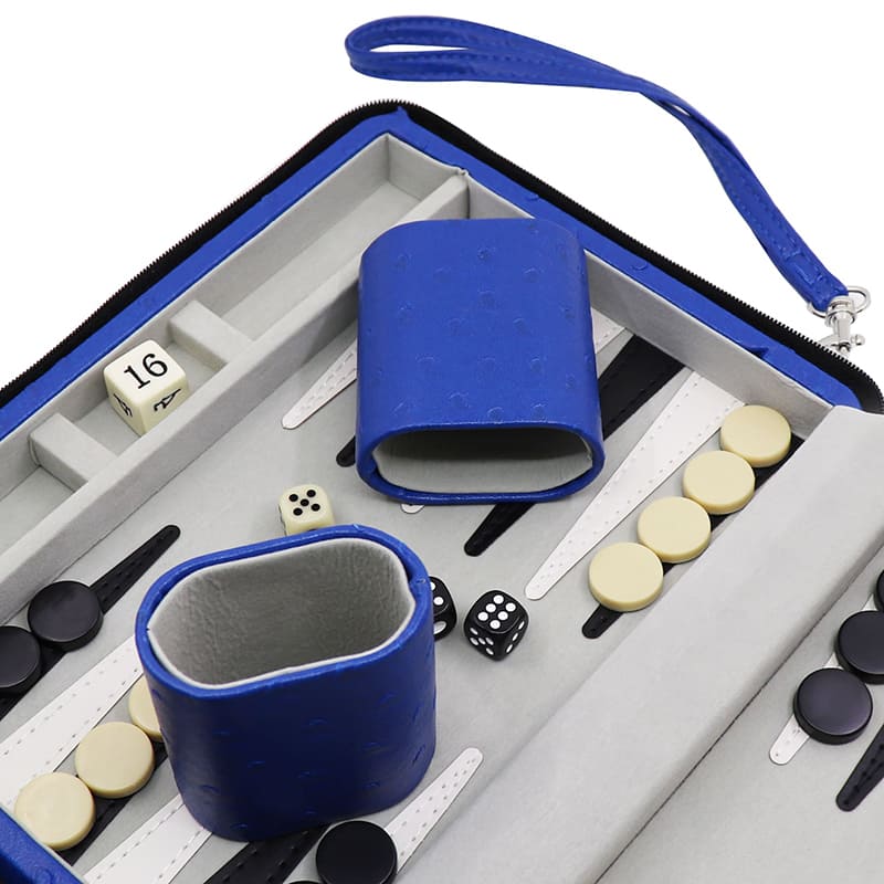 Tragbare Backgammon-Tasche mit Reißverschluss