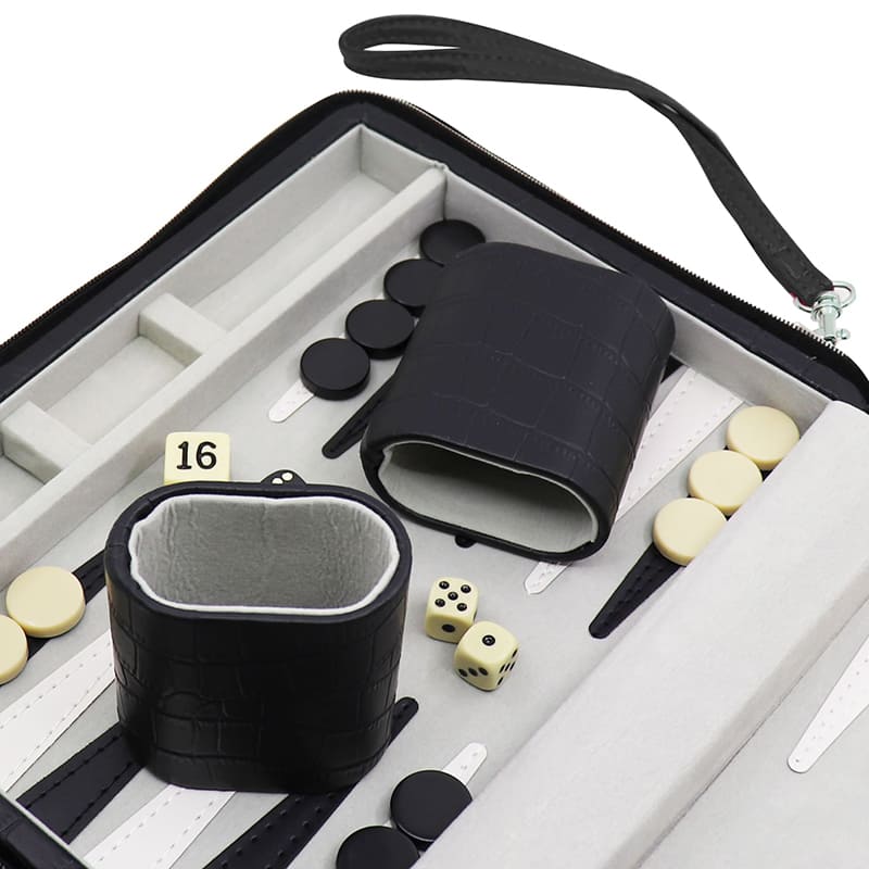 Juego portátil de backgammon con bolsa con cremallera