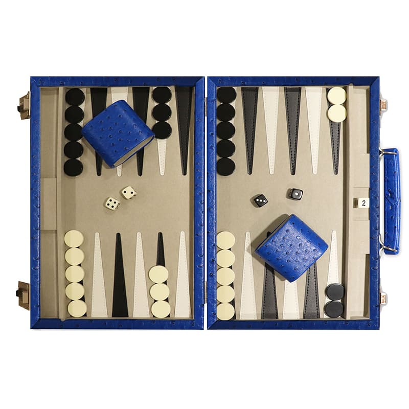 Strauß-Kunstleder-Backgammon-Set