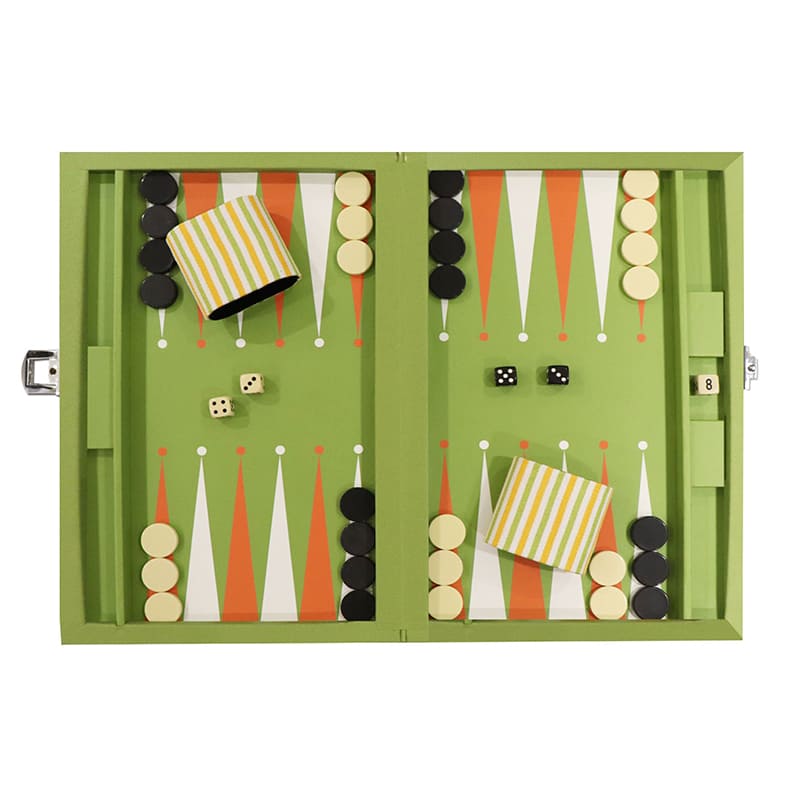 Fancy Spliced-Fabric Backgammon Set