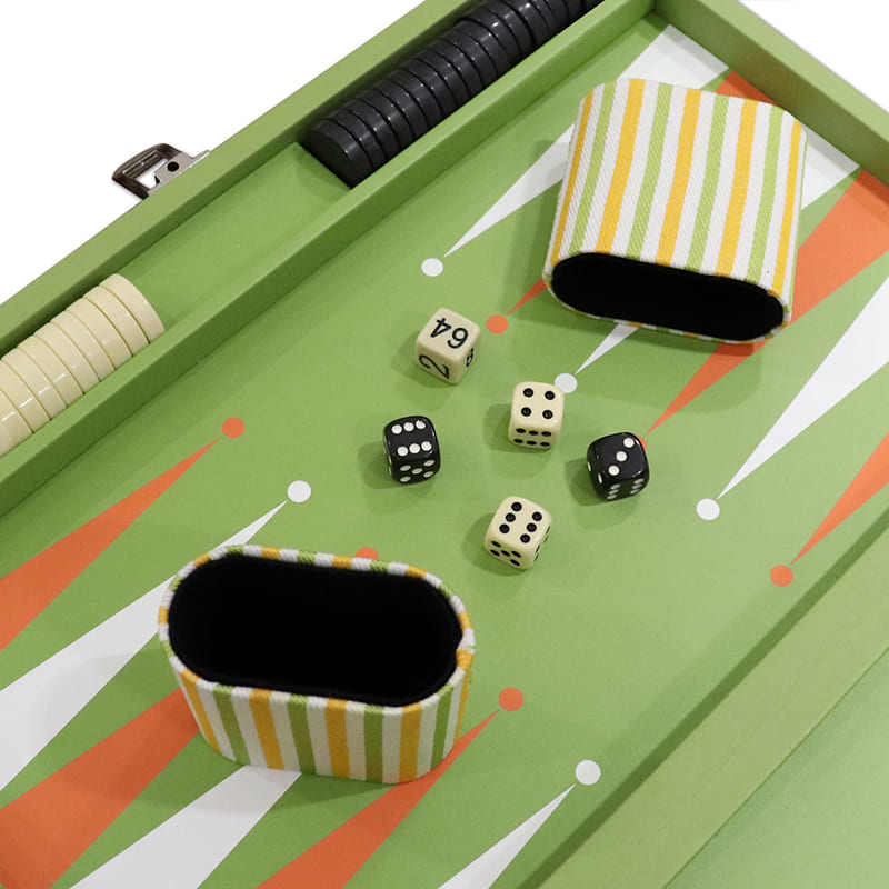 Elegante juego de backgammon de tela empalmada