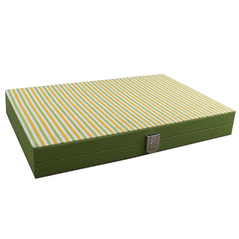 Fancy Spliced-Fabric Backgammon Set