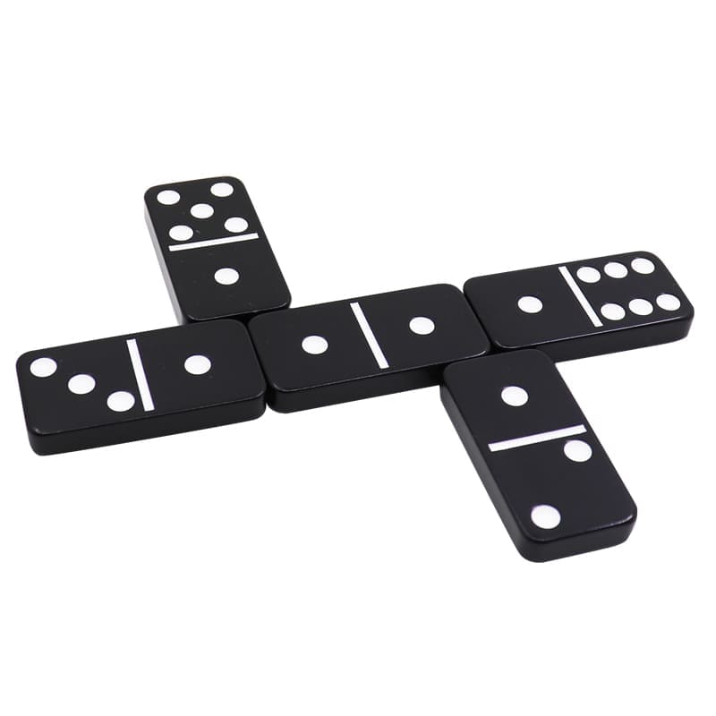 D6 telhas de dominó pretas duplas seis