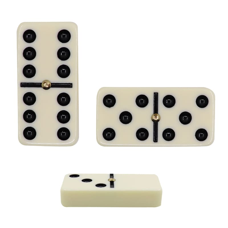 Domino Set in Holzkiste mit Schiebedeckel