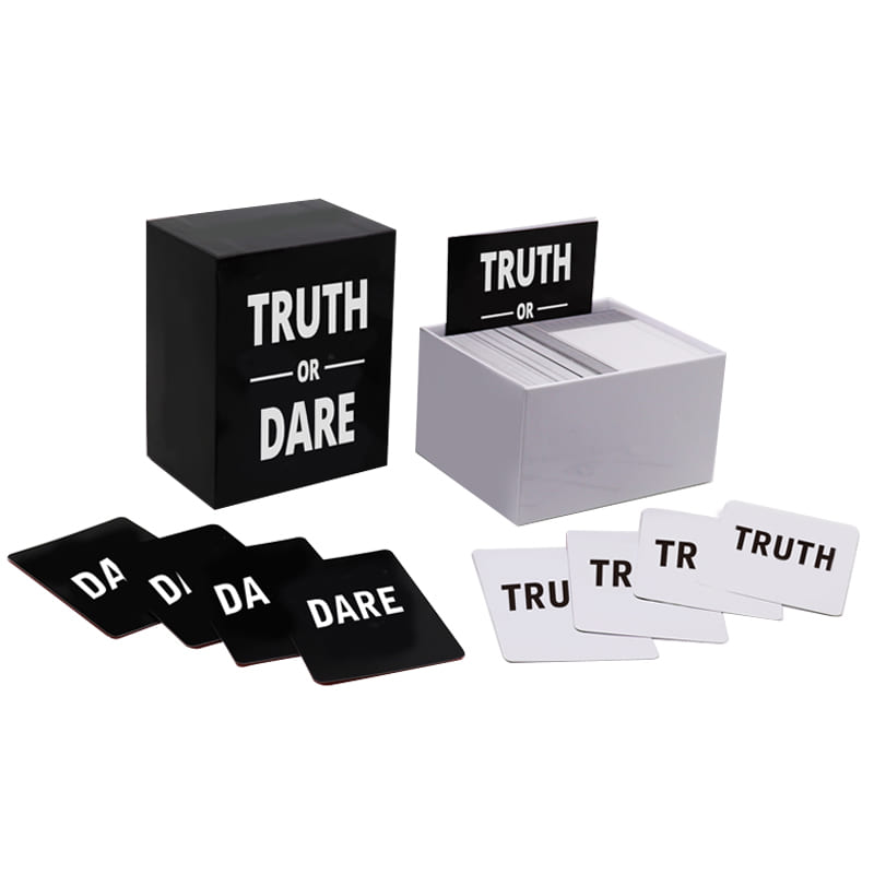 Conjunto de jogo de cartas Truth or Dare Party na caixa