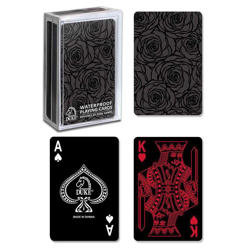 Cartas de jogar pretas com verniz brilhante especial
