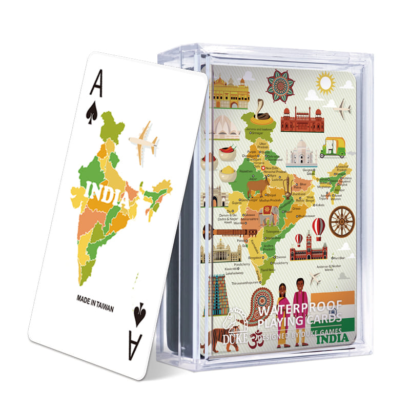 Mapa de cartas de baralho de plástico - Índia