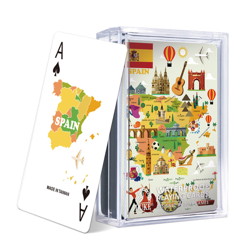 Mapa de cartas de baralho de plástico - Espanha