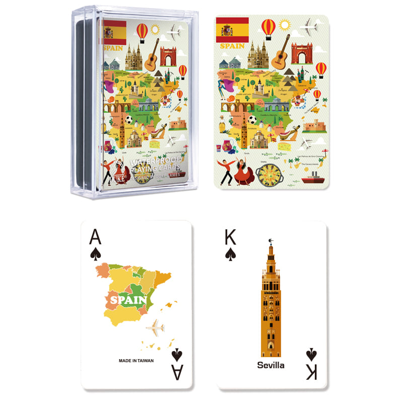 Map Plastic Playing Cards - Spain