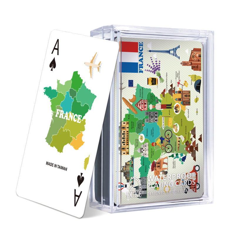 Mapa de cartas de baralho de plástico - França