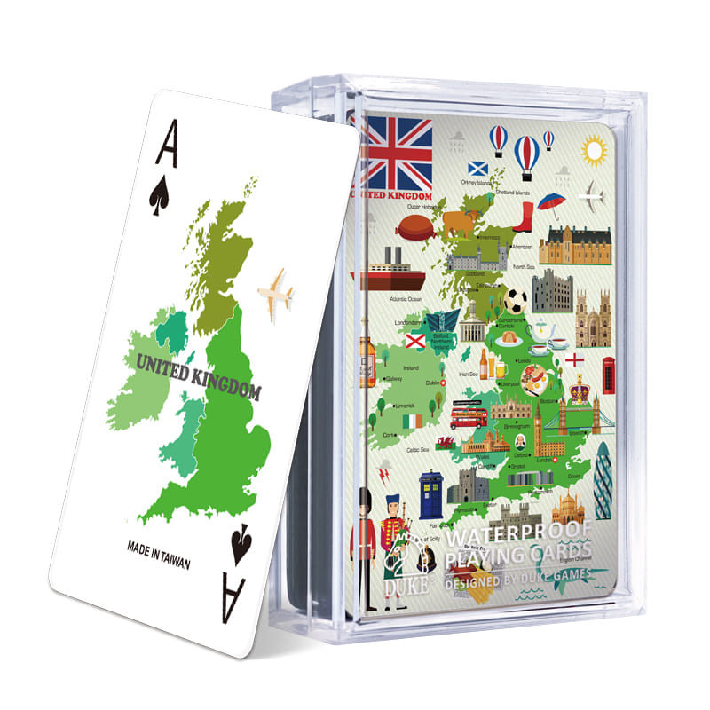 地圖塑膠撲克牌 - 英國