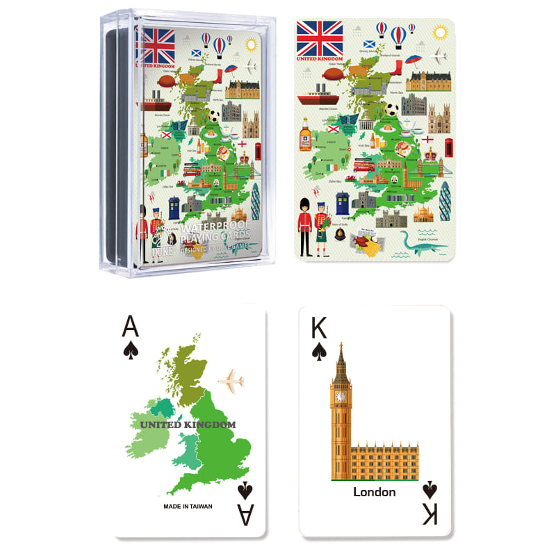 Mapa de cartas de baralho de plástico - Reino Unido