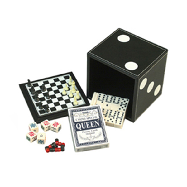 Conjunto de 5 jogos de tabuleiro em 1 caixa de luxo