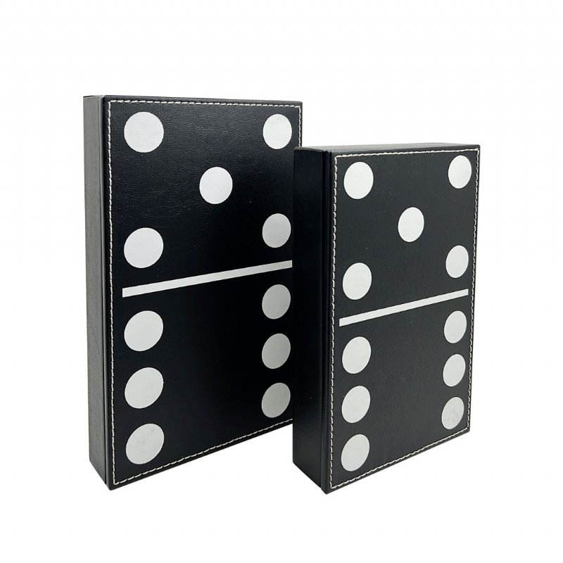 Domino Set of D6 5008 Tiles with Domino-style Lid Box