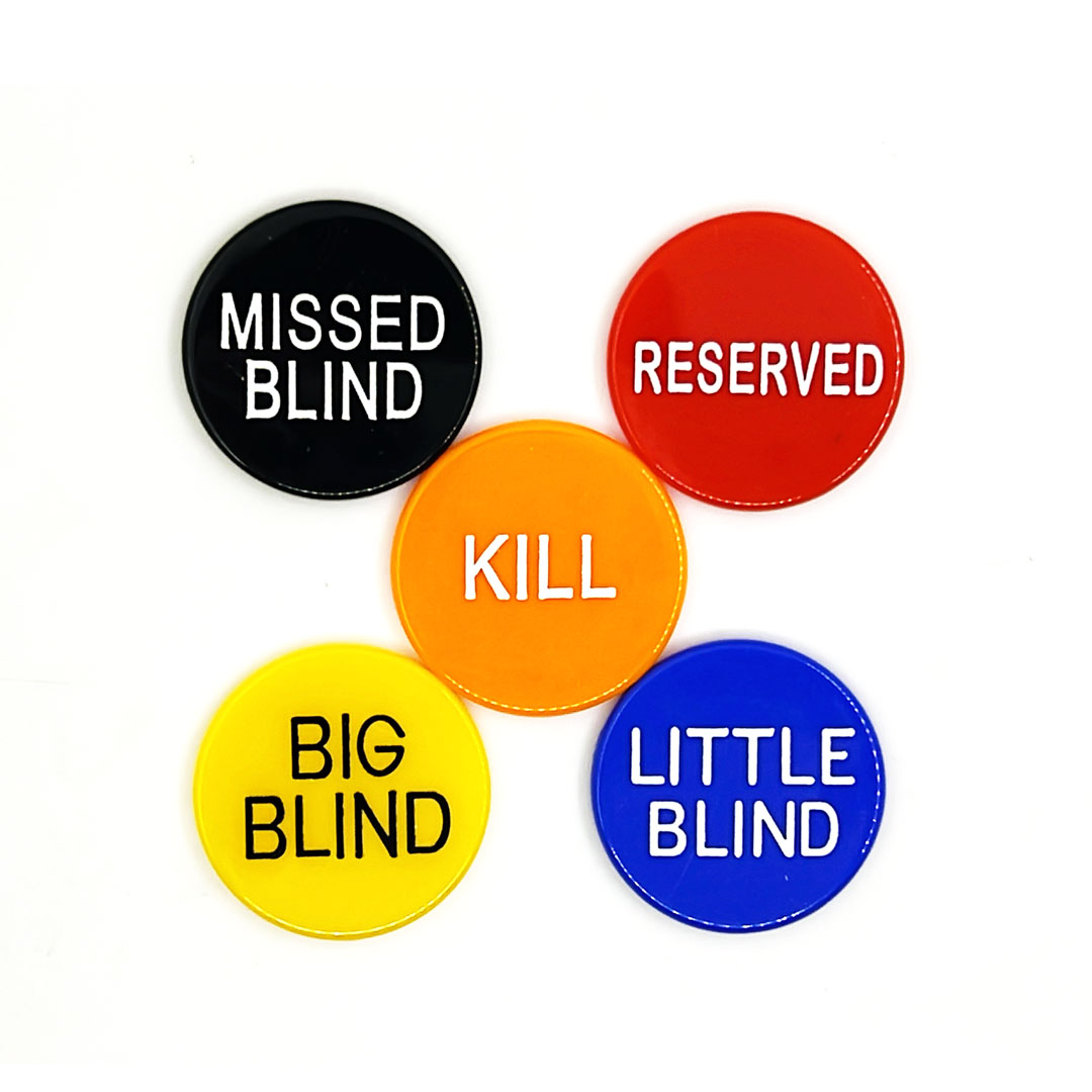 Conjunto de botones de disco de distribuidor de Texas Holdem