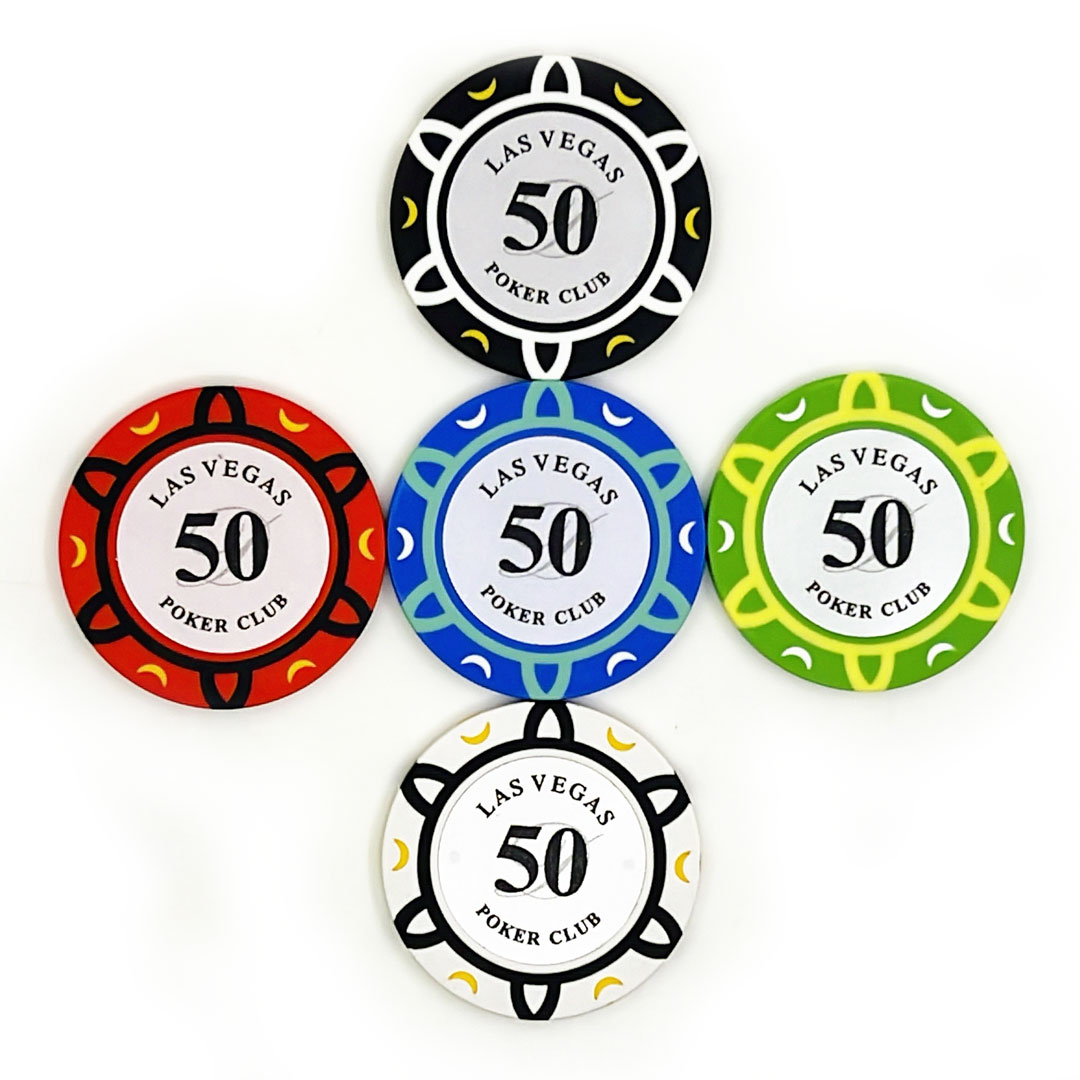 Глиняная фишка для покера с наклейкой - 40 мм - № 17