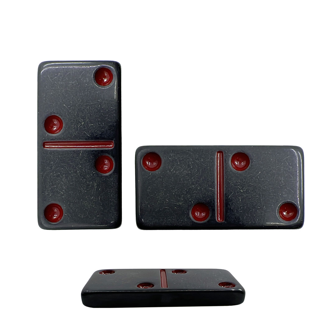 Dominoes D6 Set with Unique Leather Storage