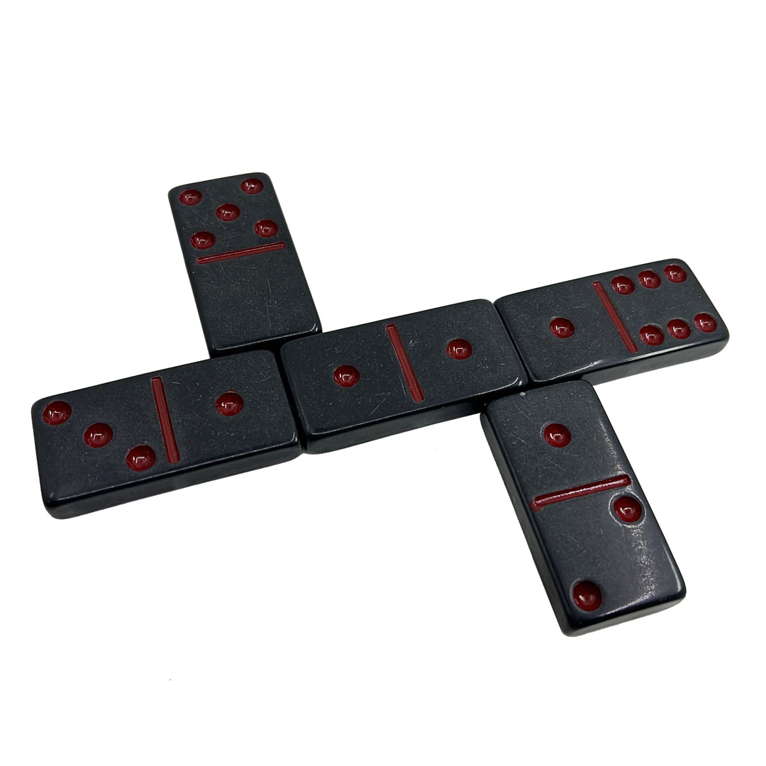 Dominoes D6 Set with Unique Leather Storage