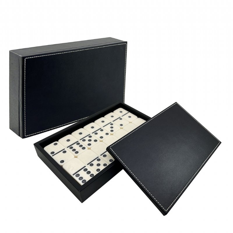 Ensemble Domino de carreaux D6 5008 avec boîte à couvercle noir