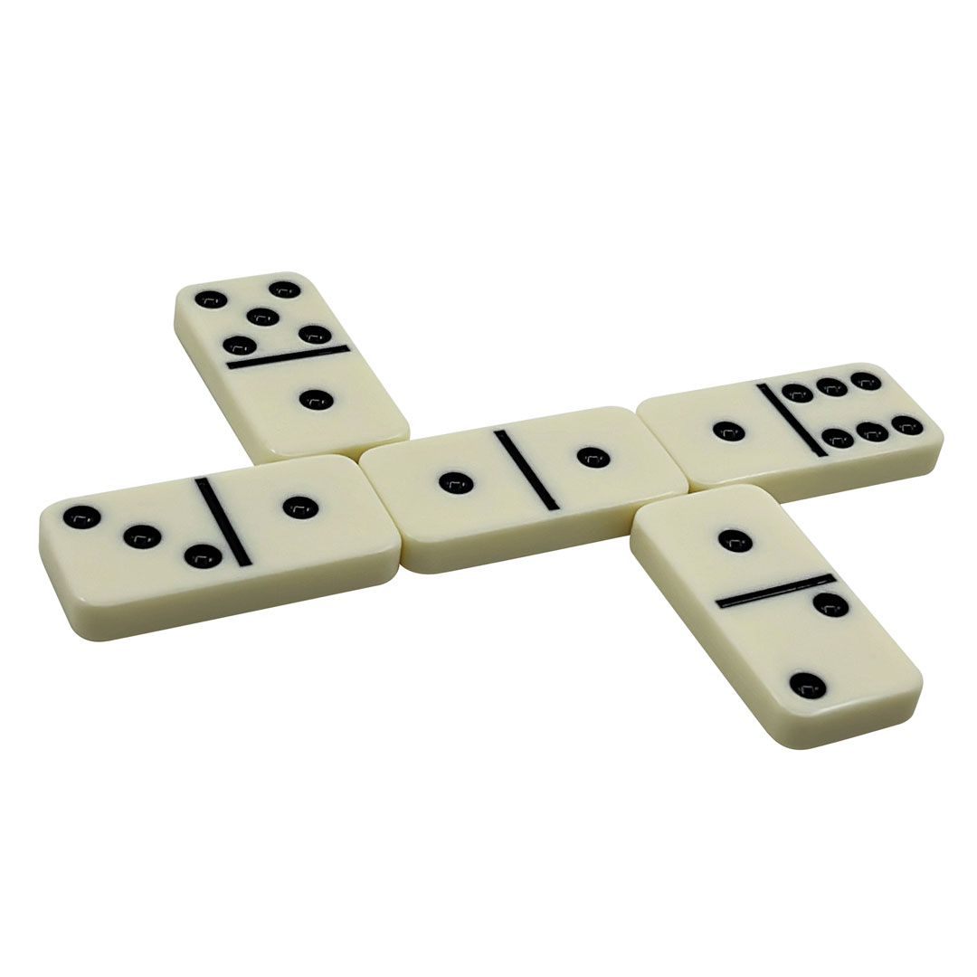 Dominoes Set in Window Leatherette Pouch