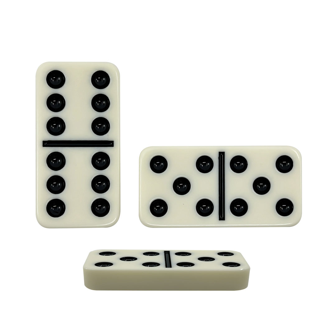 Ensemble de dominos D6 dans un étui en similicuir portable