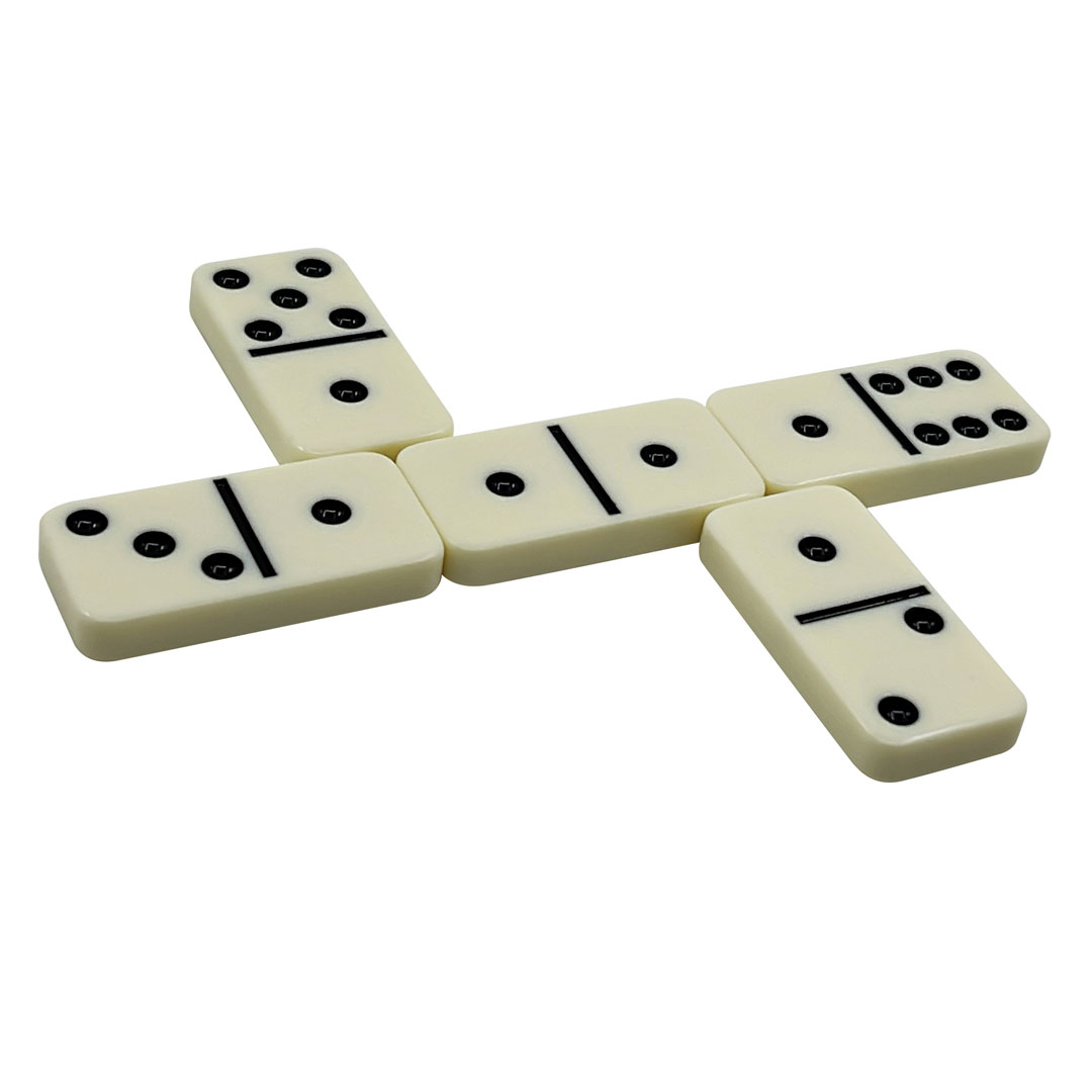 D6 Domino-Set in tragbarer Kunstlederhülle