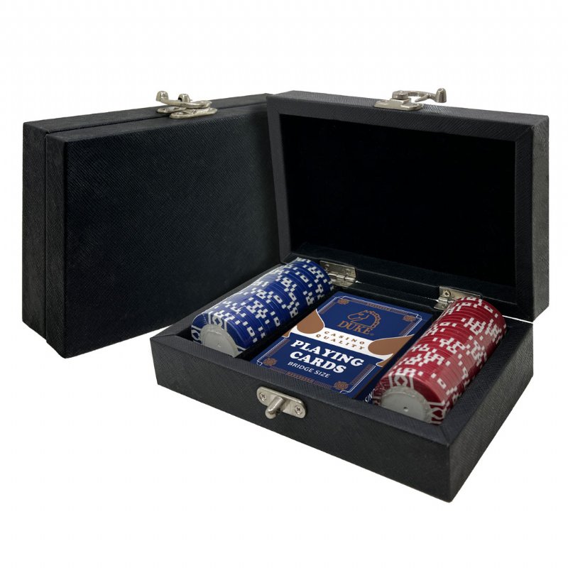 مجموعة لعبة البوكر تشيب في حقيبة جلدية - 50 قطعة
