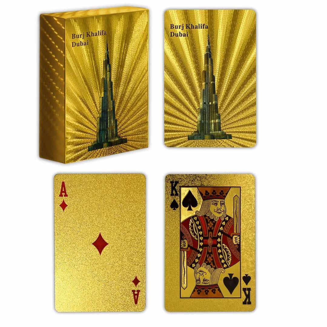 Jeu de cartes à jouer plaqué or - Burj Khalifa