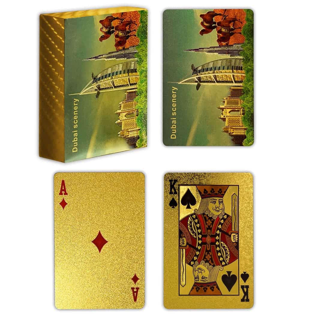 Jeu de cartes à jouer en feuille d&#39;or - Hôtel Burj Al Arab