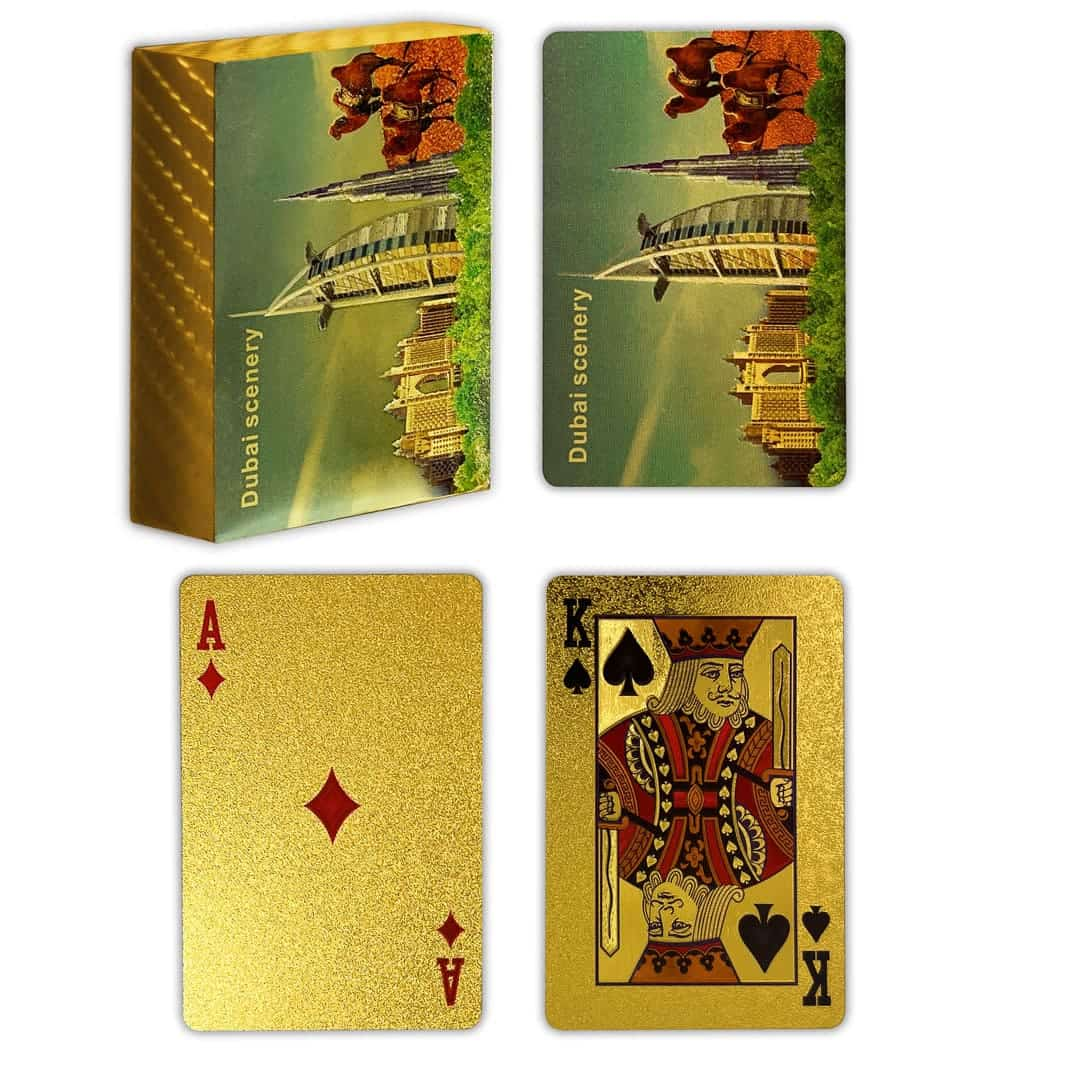 Jeu de cartes à jouer en feuille d'or - Hôtel Burj Al Arab