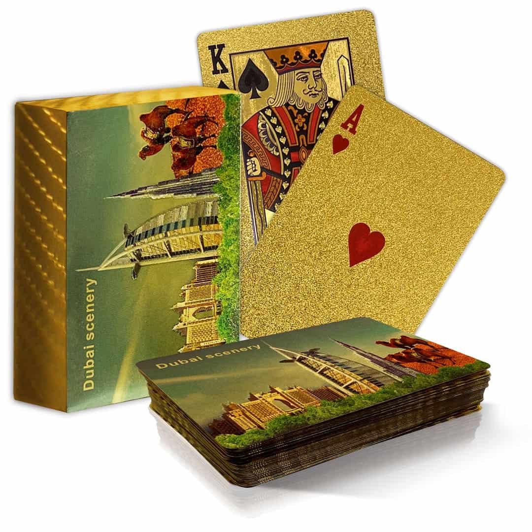 Jeu de cartes à jouer en feuille d&#39;or - Hôtel Burj Al Arab