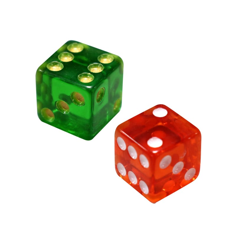Custom Dice in Clear Plastic Case Packing