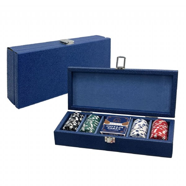 مجموعة لعبة البوكر تشيب في حقيبة جلدية - 100 قطعة