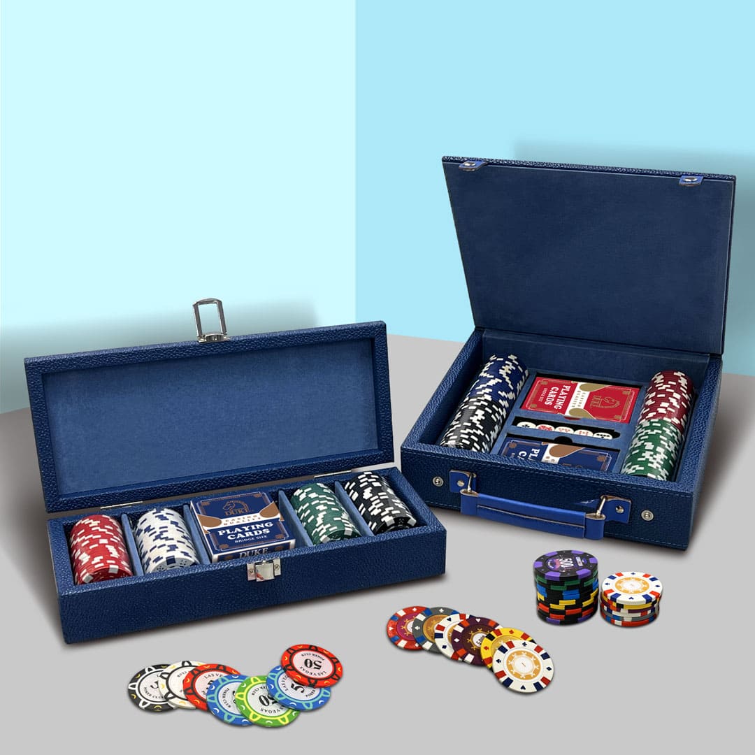 Poker Chip Game Set in Leather Case - 100 Pieces