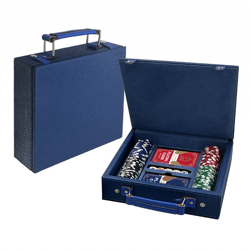 Poker Chip Game Set in Leather Case - 100 Pieces