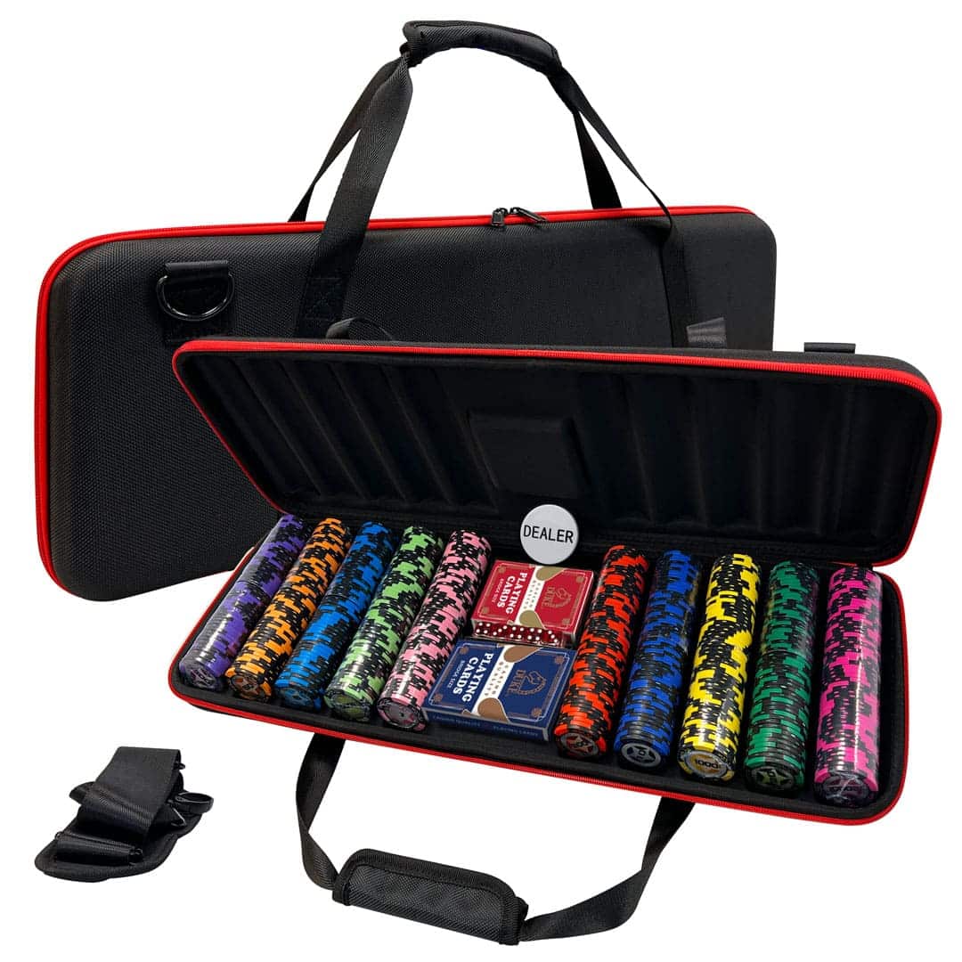 Poker Chip Game Set with Cards in Upgraded Soft-shell Case - 500 Pieces
