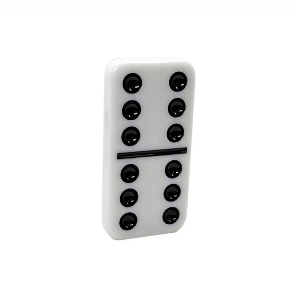 W6 Doppelte Sechs weiße Dominosteine