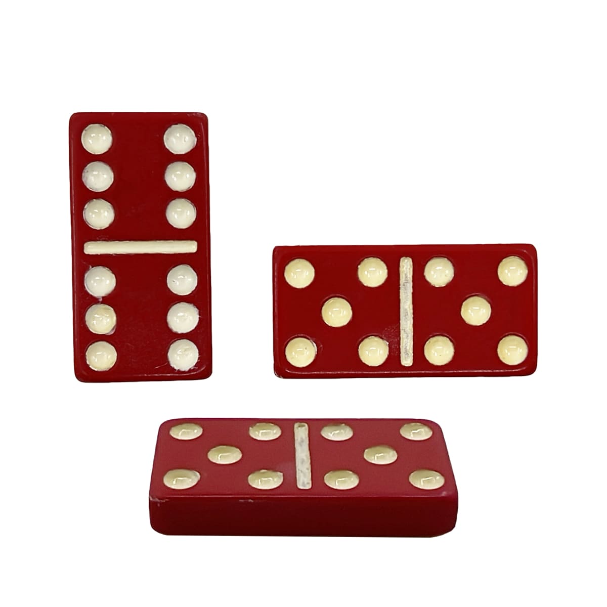 D6 telhas de dominó vermelhas duplas seis