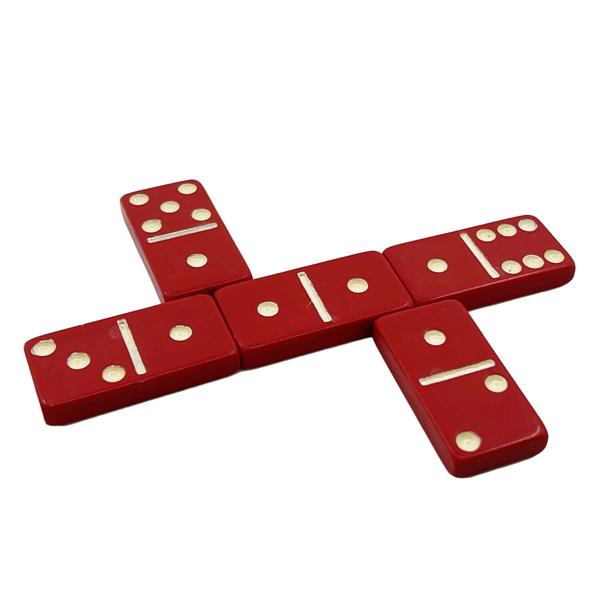 D6 Double Six Red Domino Tiles