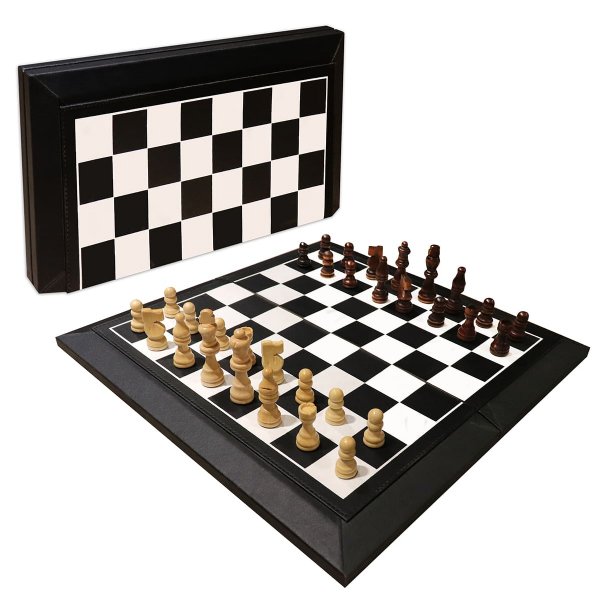 Jogo de tabuleiro clássico jogo de xadrez em caixa de viagem magnética dobrável