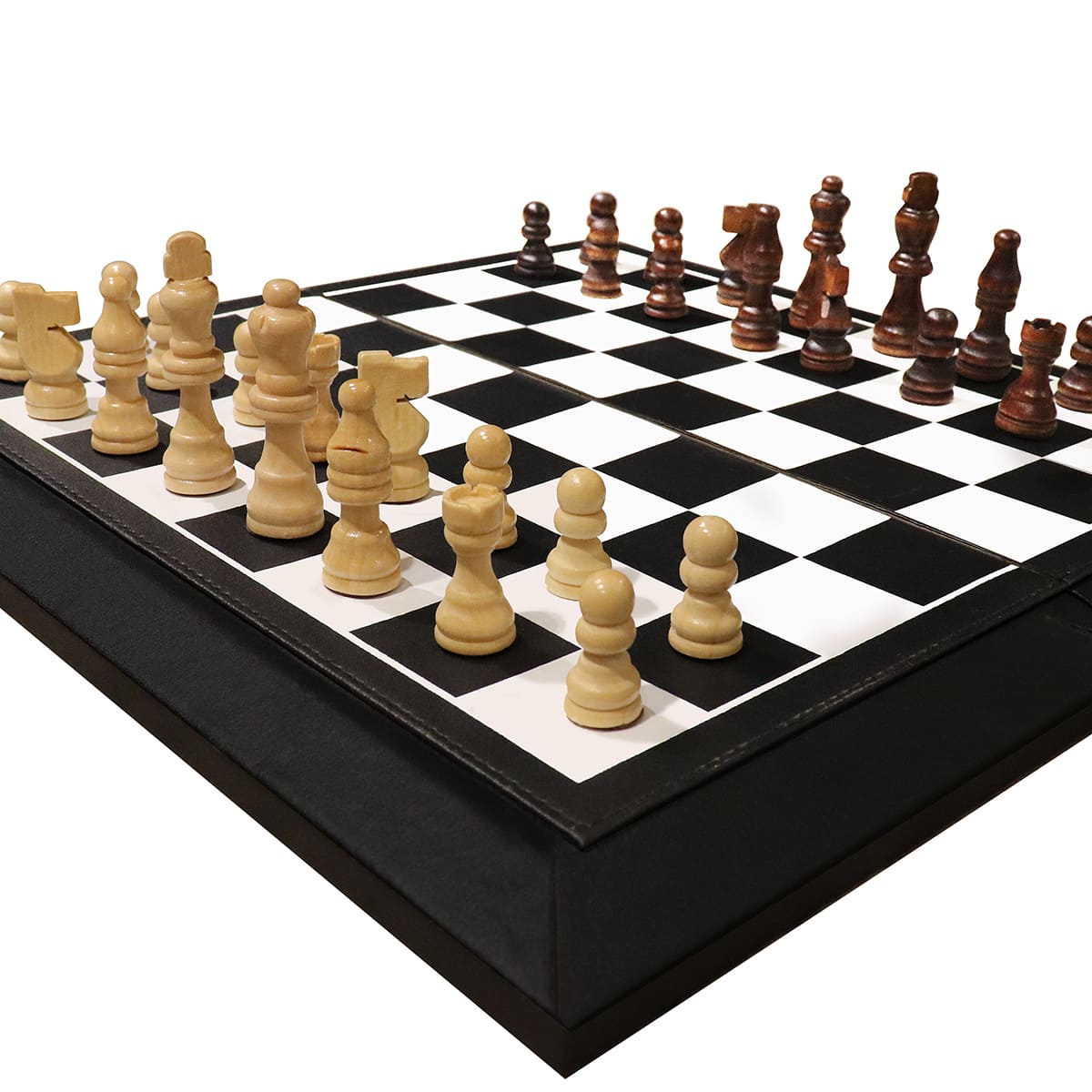 Jogo de tabuleiro clássico jogo de xadrez em caixa de viagem magnética dobrável