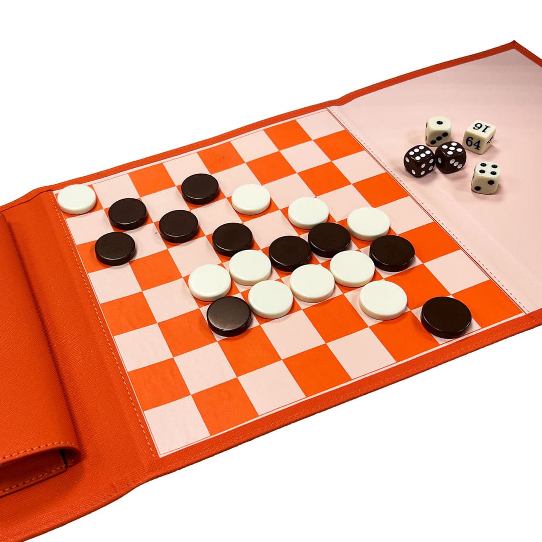 Conjunto de jogo de viagem de xadrez e damas