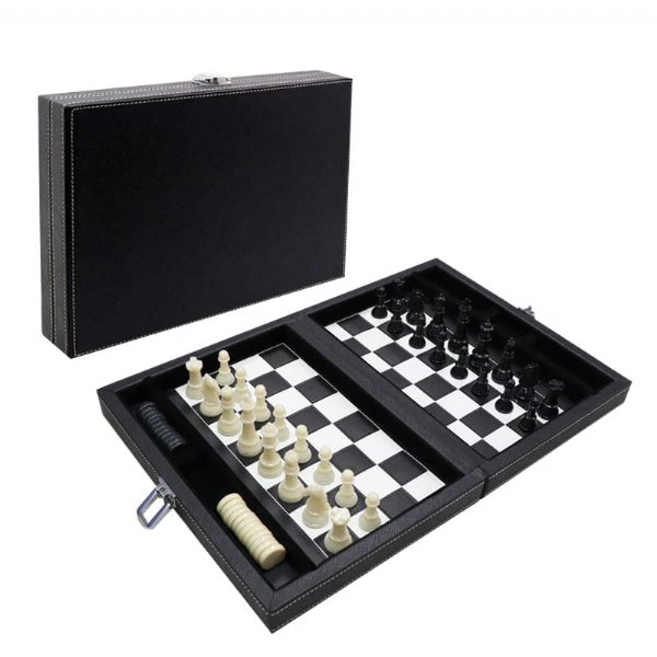 Conjunto de xadrez de couro sintético