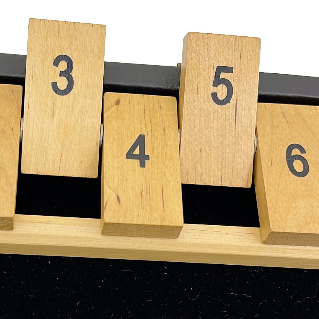 Shut The Box Jogo de Dados de Tabuleiro de Madeira com 9 Números Flip Tiles em estojo de couro