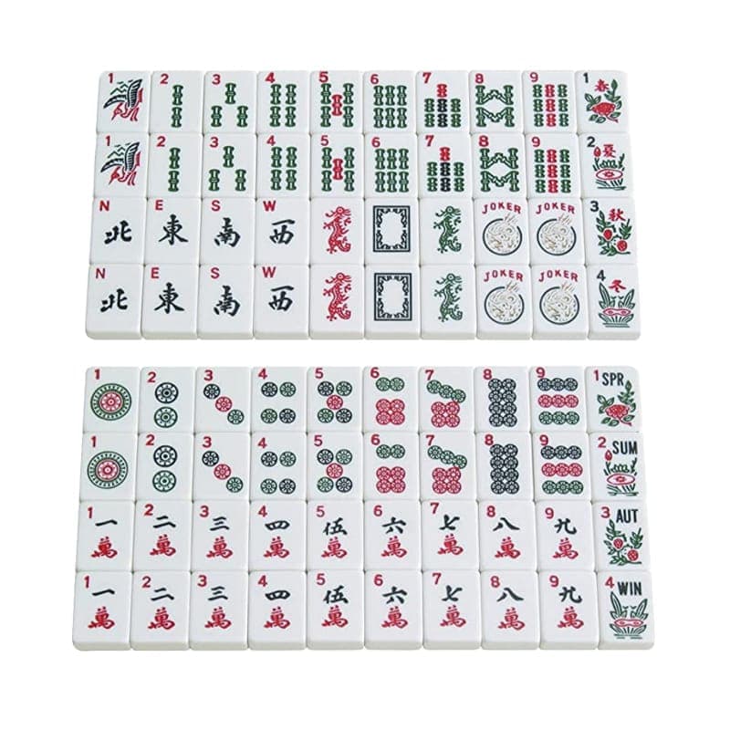 مجموعة Mahjong في حقيبة جلدية