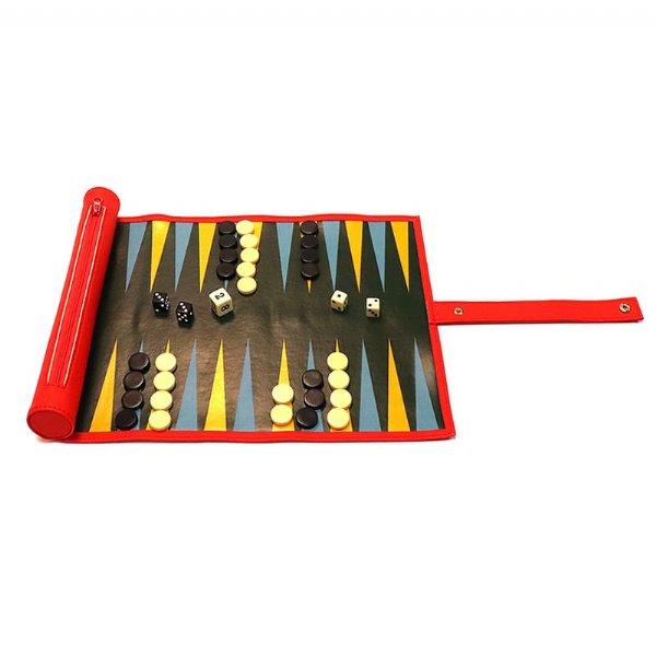 Backgammon enroulable portable