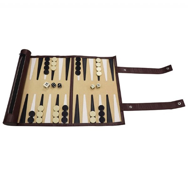 Backgammon enroulable portable