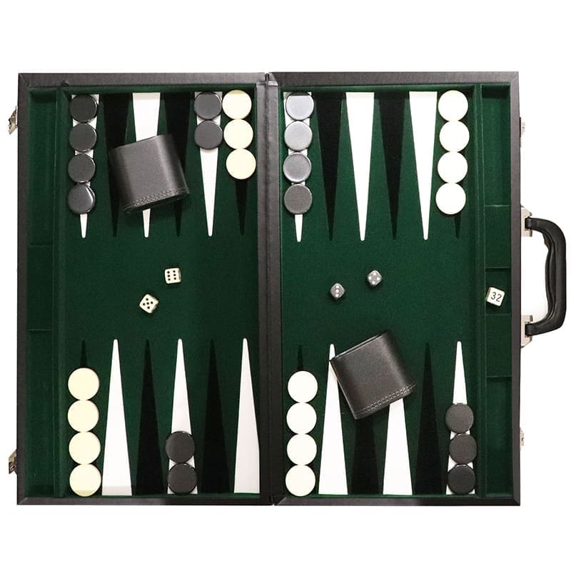 Luxury Leatherette Backgammon with Rugged Handle